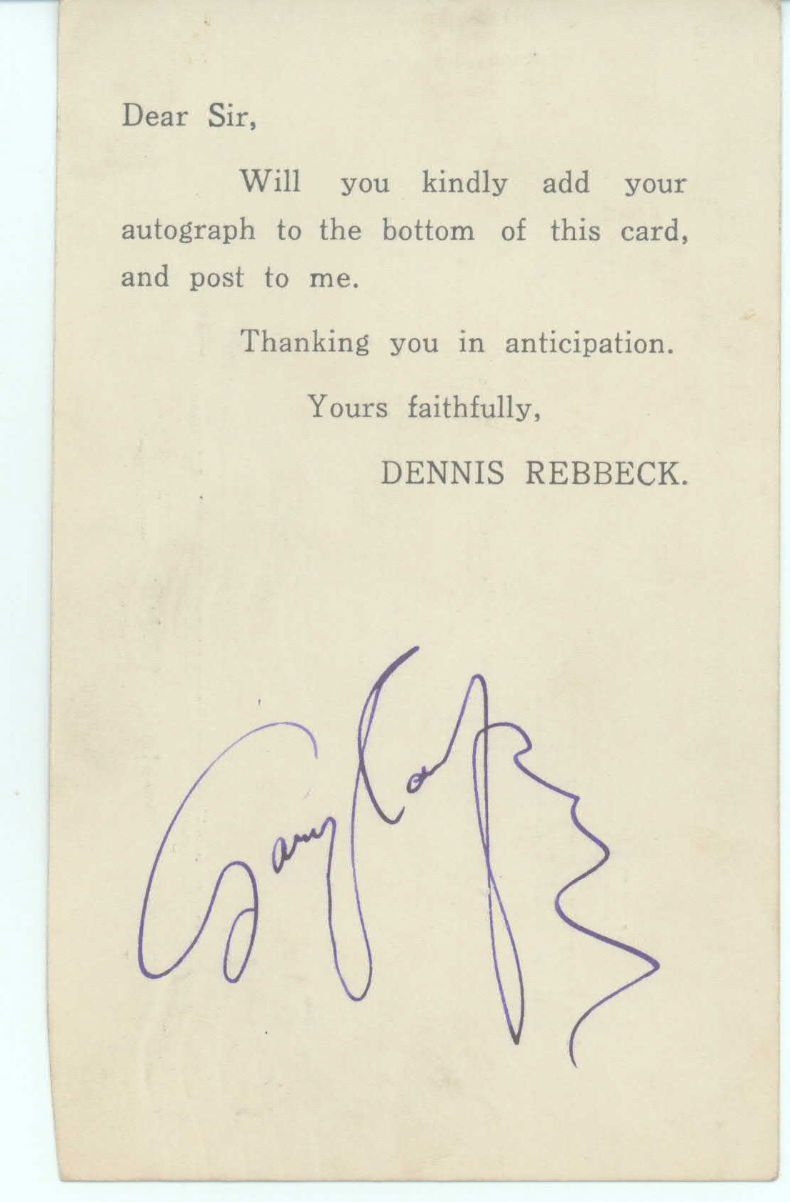 COOPER — Fine signature | Sophie Dupré Autographs