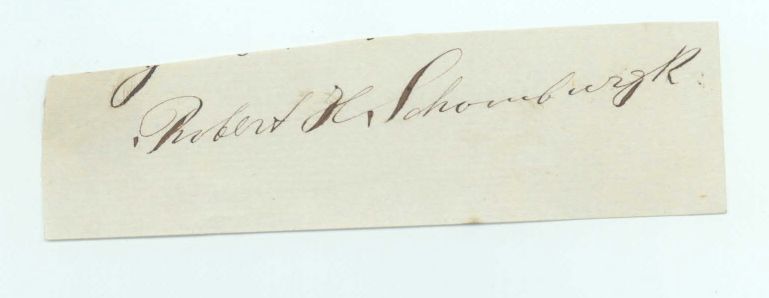 SCHOMBURGK — Signature, n.d., | Sophie Dupré Autographs