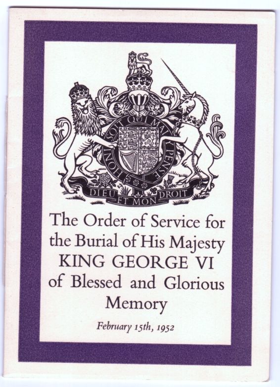 [GEORGE VI — Printed Order of Service for the Burial of His Majesty | Sophie Dupré Autographs
