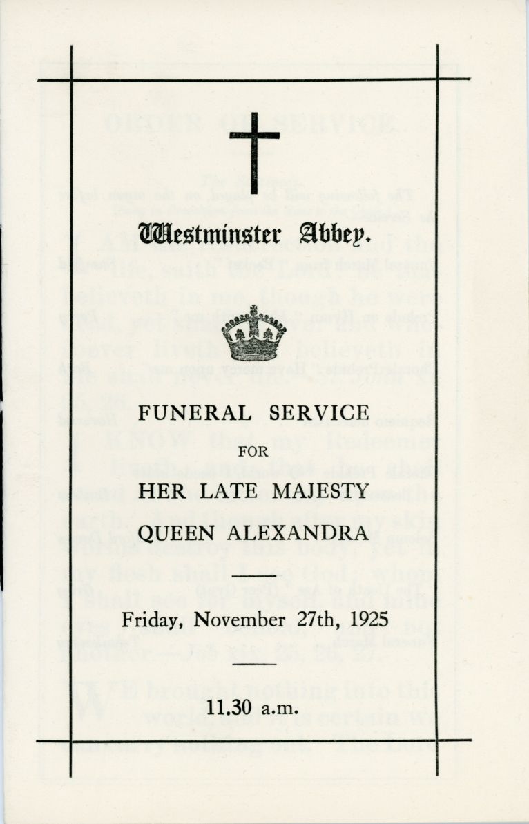ALEXANDRA — Programme for the funeral service of the late Queen, | Sophie Dupré Autographs