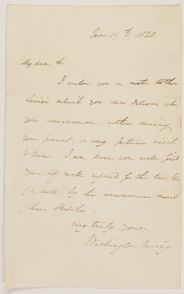 IRVING — Autograph Letter Signed to an unnamed correspondent | Sophie Dupré Autographs