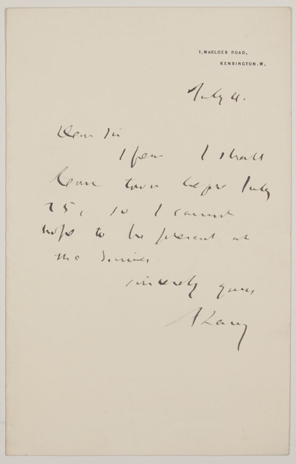LANG — Autograph Letter Signed to an unnamed correspondent, | Sophie Dupré Autographs