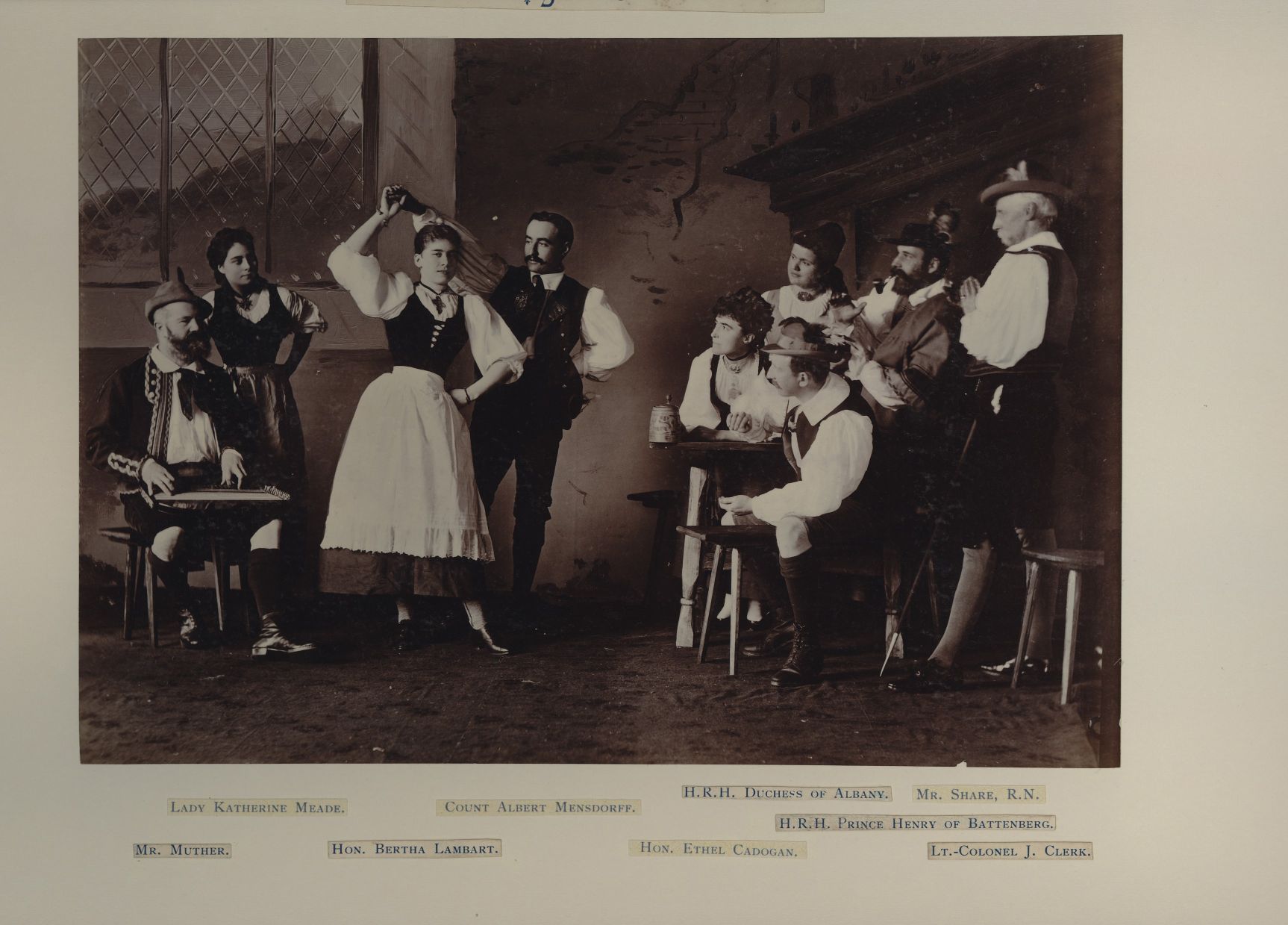 [HENRY — Lovely unsigned Tableau Vivant photo depicting the name 'Tyrolese' and the letter 't', | Sophie Dupré Autographs