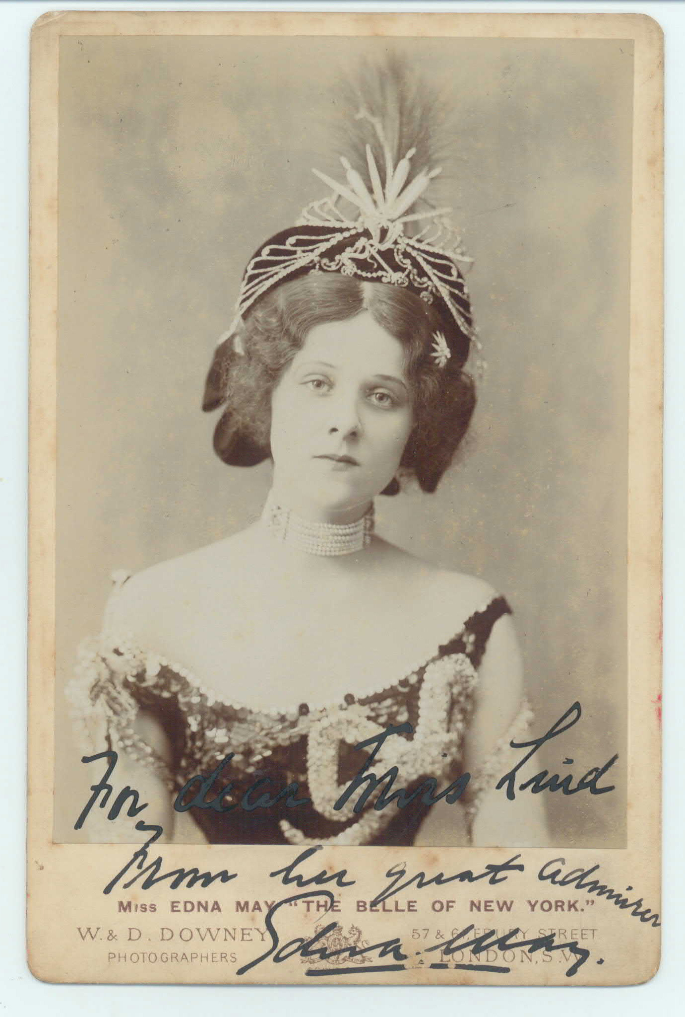 MAY — Delightful cabinet photo by W. and D. Downey, signed and inscribed | Sophie Dupré Autographs
