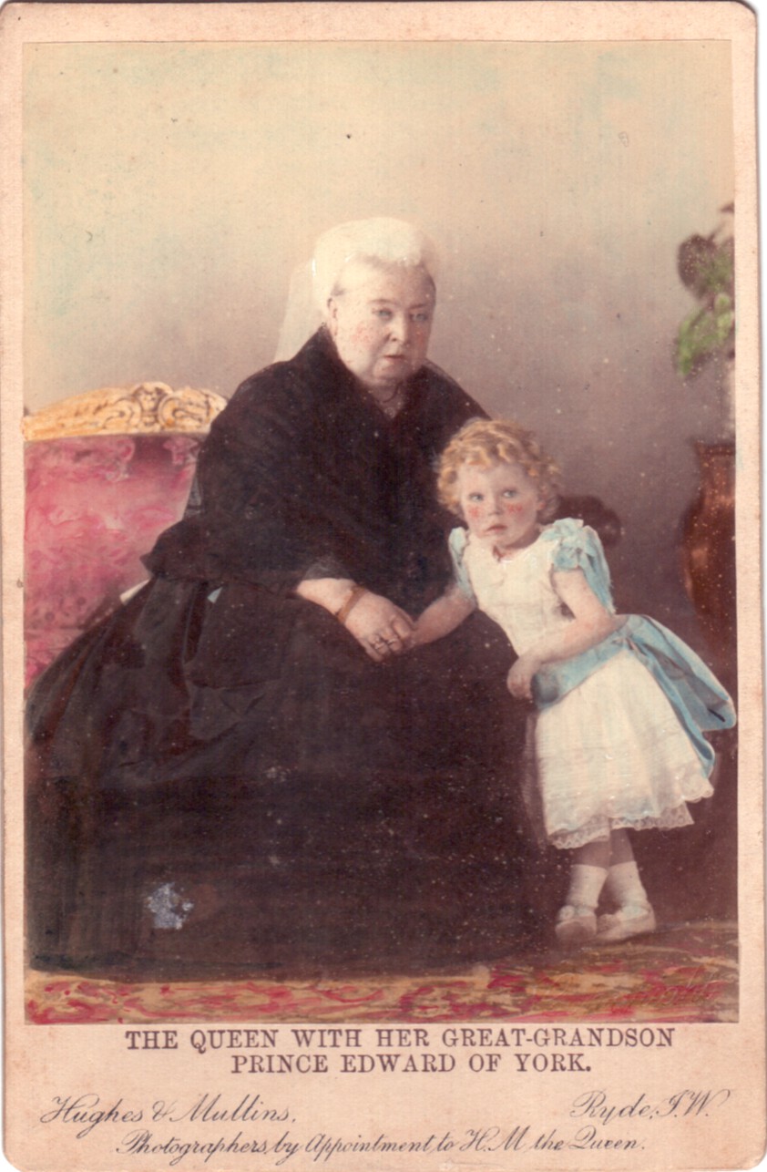 [VICTORIA — Delightful hand coloured unsigned cabinet photo by Hughes & Mullins | Sophie Dupré Autographs