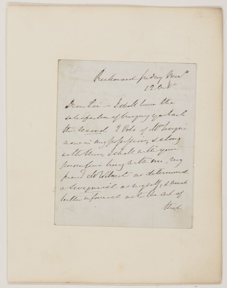 BLACKMORE — Autograph Letter Signed to R. W. Slater, | Sophie Dupré Autographs