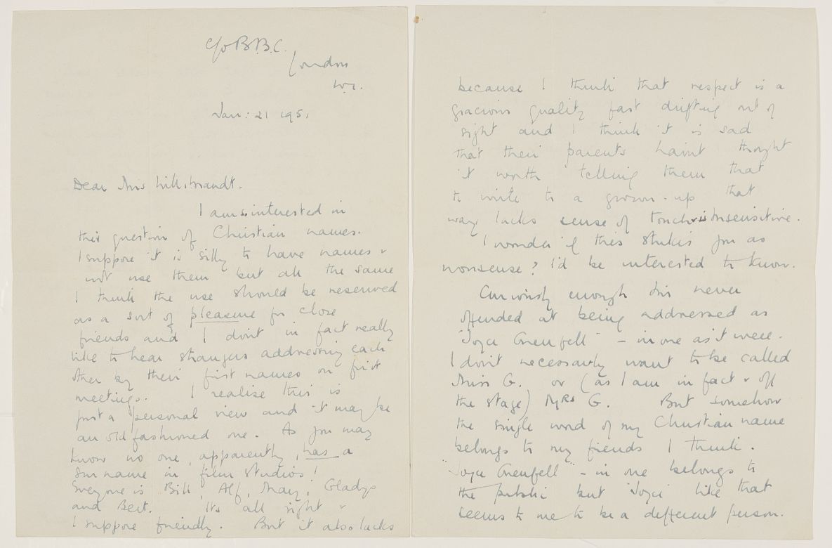 GRENFELL — Autograph Letter Signed to Mrs Willibrandt | Sophie Dupré Autographs