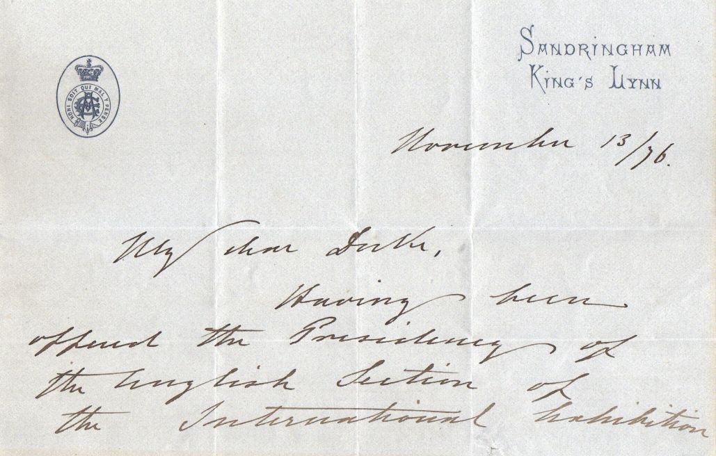 EDWARD VII — Autograph Letter Signed 'Albert Edward' to My dear Doctor, | Sophie Dupré Autographs