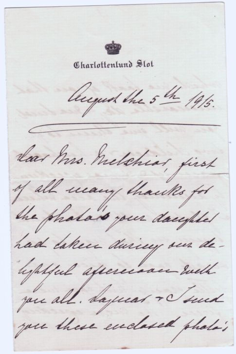 THYRA — Charming Wartime Autograph Letter Signed to Mrs Melchior, | Sophie Dupré Autographs