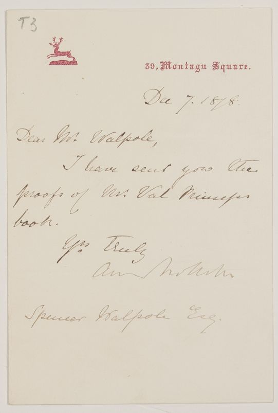 TROLLOPE — Brief LS to Sir Spencer Walpole, (1839-1907, historian and civil servant) | Sophie Dupré Autographs