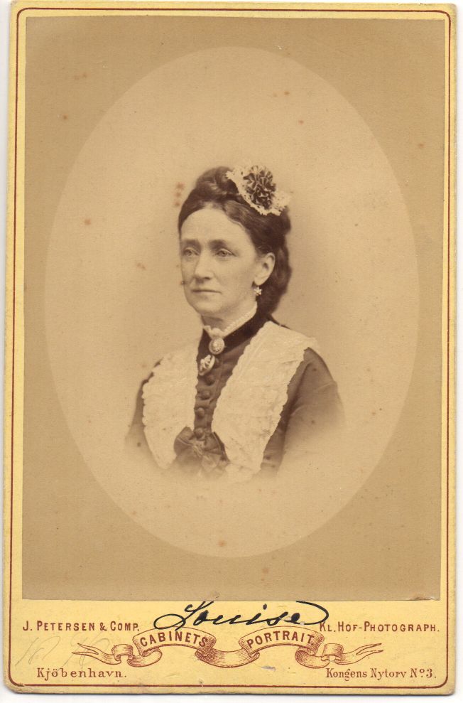 LOUISE — Superb cabinet photo by J. Petersen & Company, boldly signed under the image, | Sophie Dupré Autographs