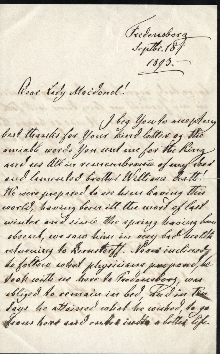 JOHANN — Long Autograph Letter Signed to  Lady MACDONNELL | Sophie Dupré Autographs