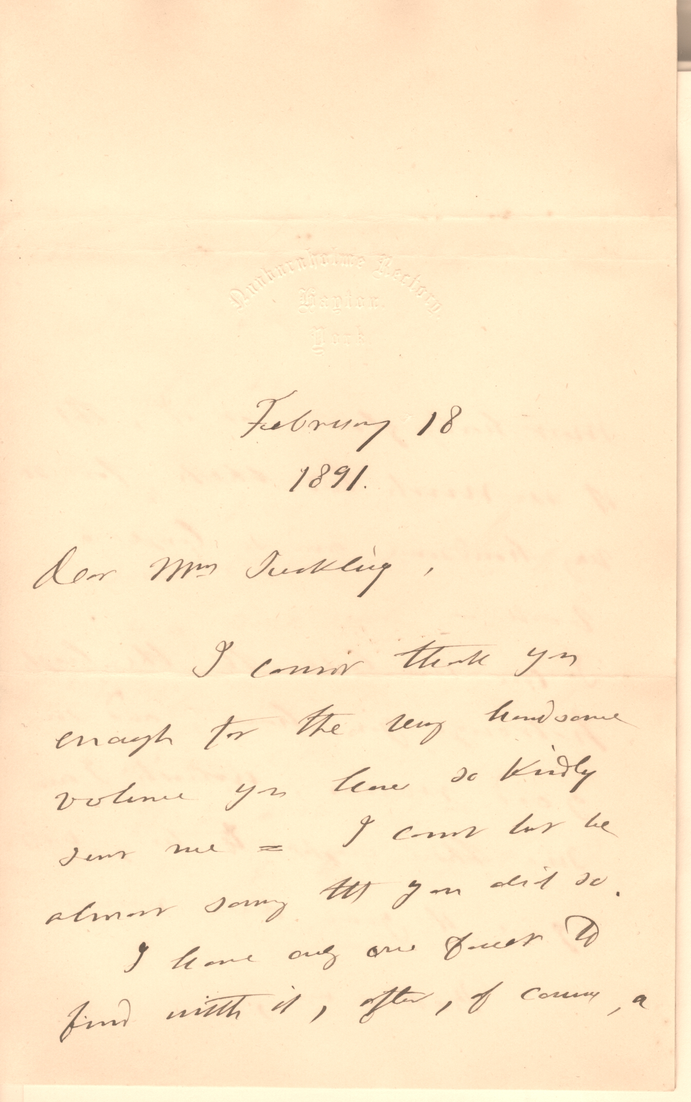 MORRIS — Autograph Letter Signed to Mrs Suckling, | Sophie Dupré Autographs