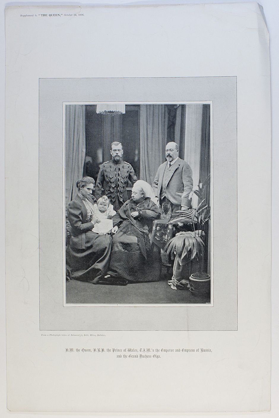 [NICHOLAS II — Unsigned magazine photo taken from a supplement to 'The Queen', | Sophie Dupré Autographs