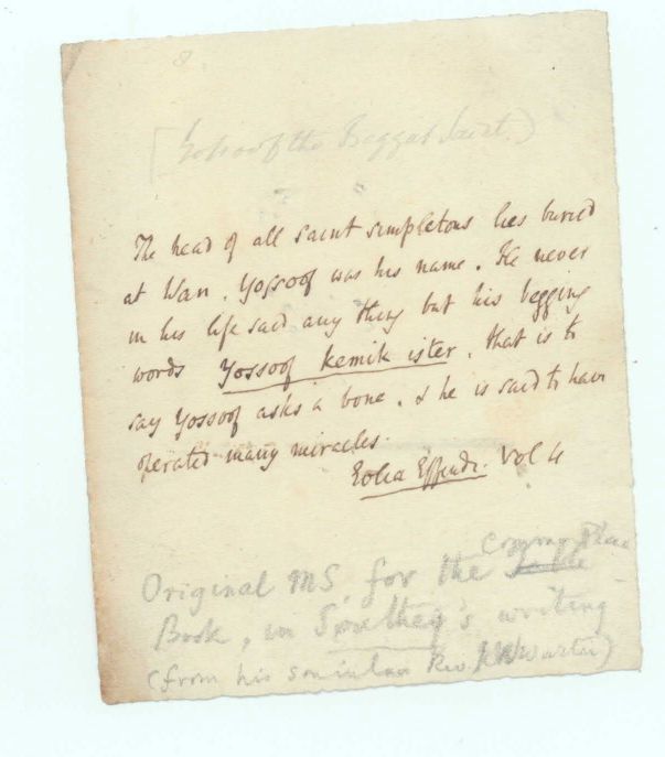 SOUTHEY — Unsigned autograph manuscript for a Common Place Book, | Sophie Dupré Autographs