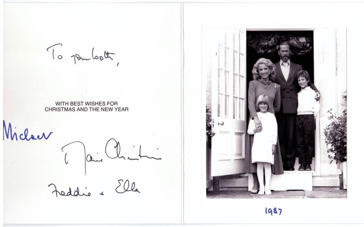 MICHAEL — Exceptional christmas card signed by both, the Princess has also written to you both and signed on behalf of their children Freddie and Ella | Sophie Dupré Autographs