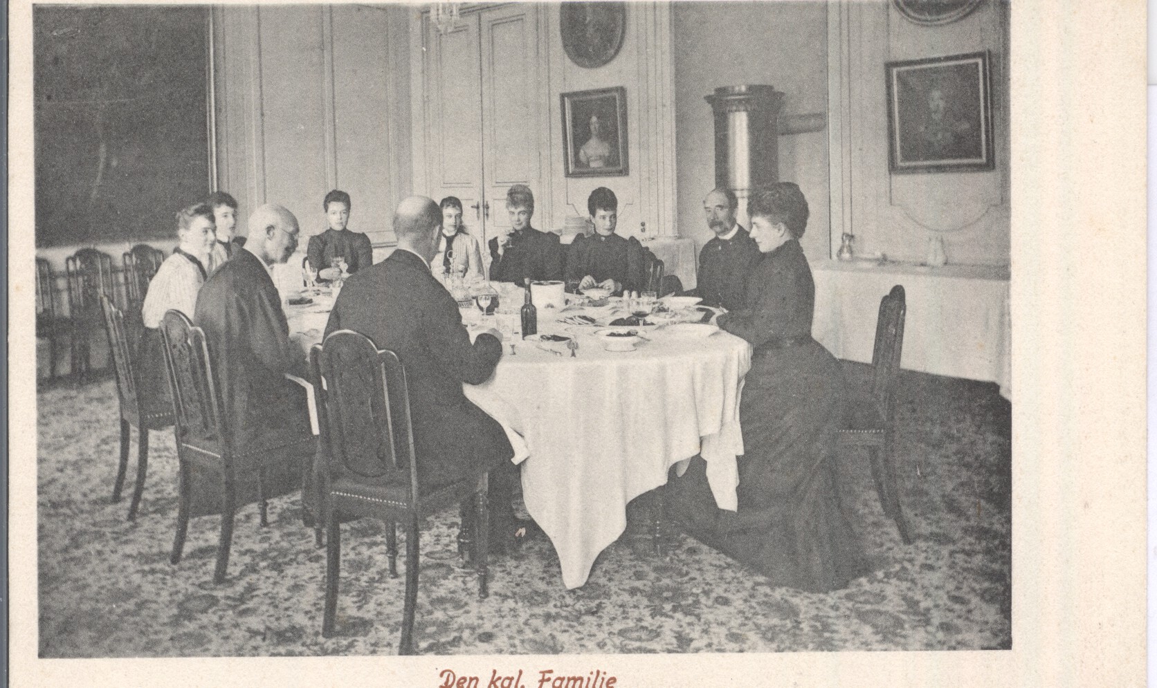 [CHRISTIAN IX — Very unusual  postcard photo of the Danish Royal Family having breakfast | Sophie Dupré Autographs