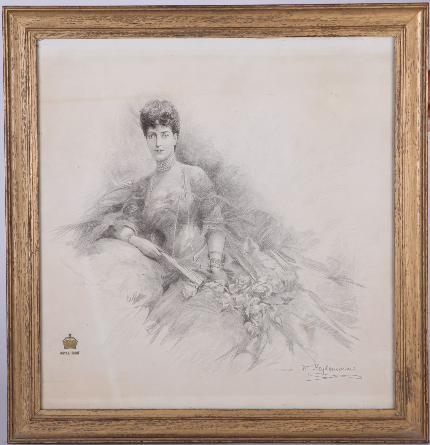 [ALEXANDRA — Fine unsigned engraving by W. Heydemann, signed by the artist, | Sophie Dupré Autographs