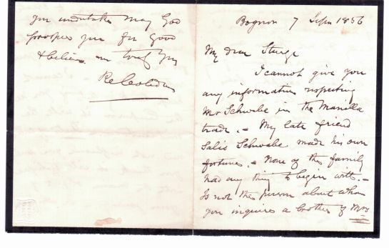 COBDEN — Exceptional Autograph Letter Signed to Joseph STURGE | Sophie Dupré Autographs