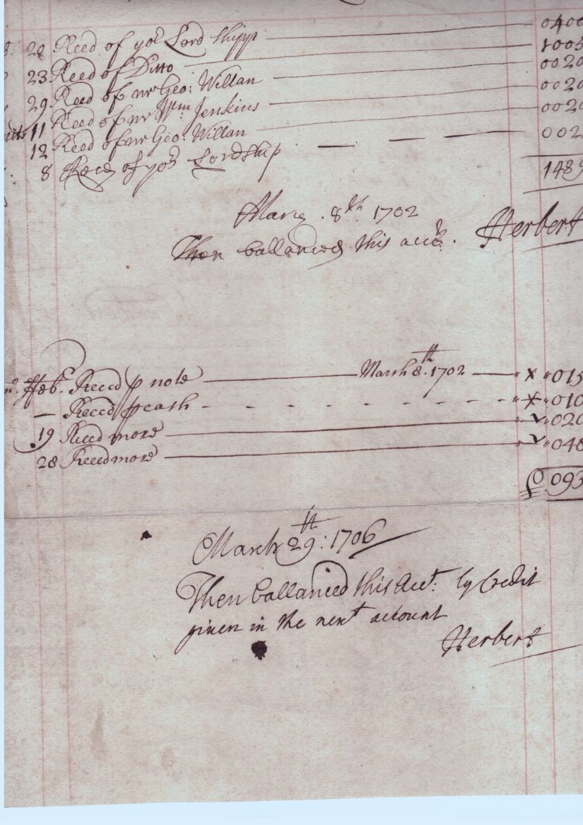 TOWNSHEND — Accounts Document signed twice, | Sophie Dupré Autographs