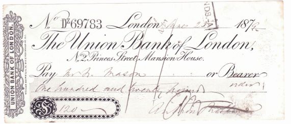 TROLLOPE — Fine Autograph cheque signed and crossed | Sophie Dupré Autographs