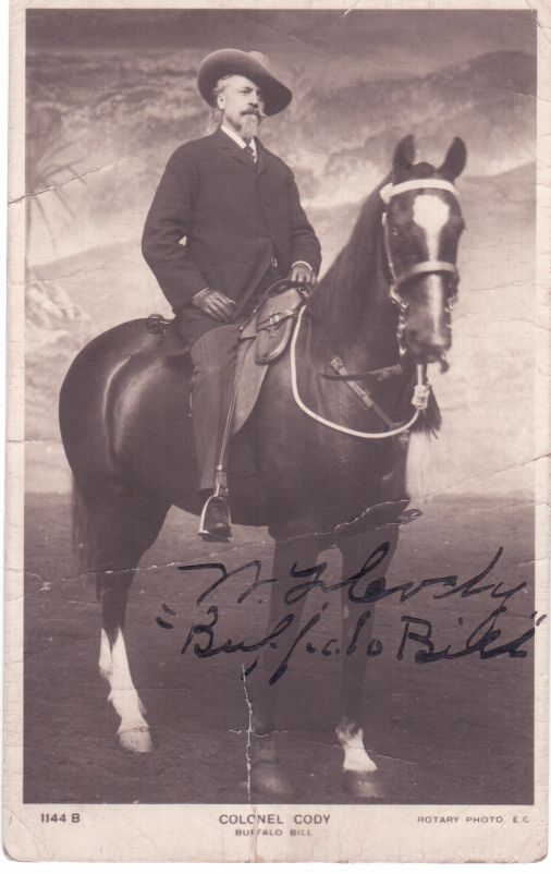 CODY — Superb postcard photo signed W. F. Cody, 'Buffalo Bill', | Sophie Dupré Autographs