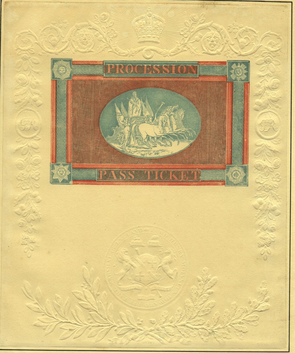 [GEORGE IV — Pass Ticket to the Coronation Procession | Sophie Dupré Autographs