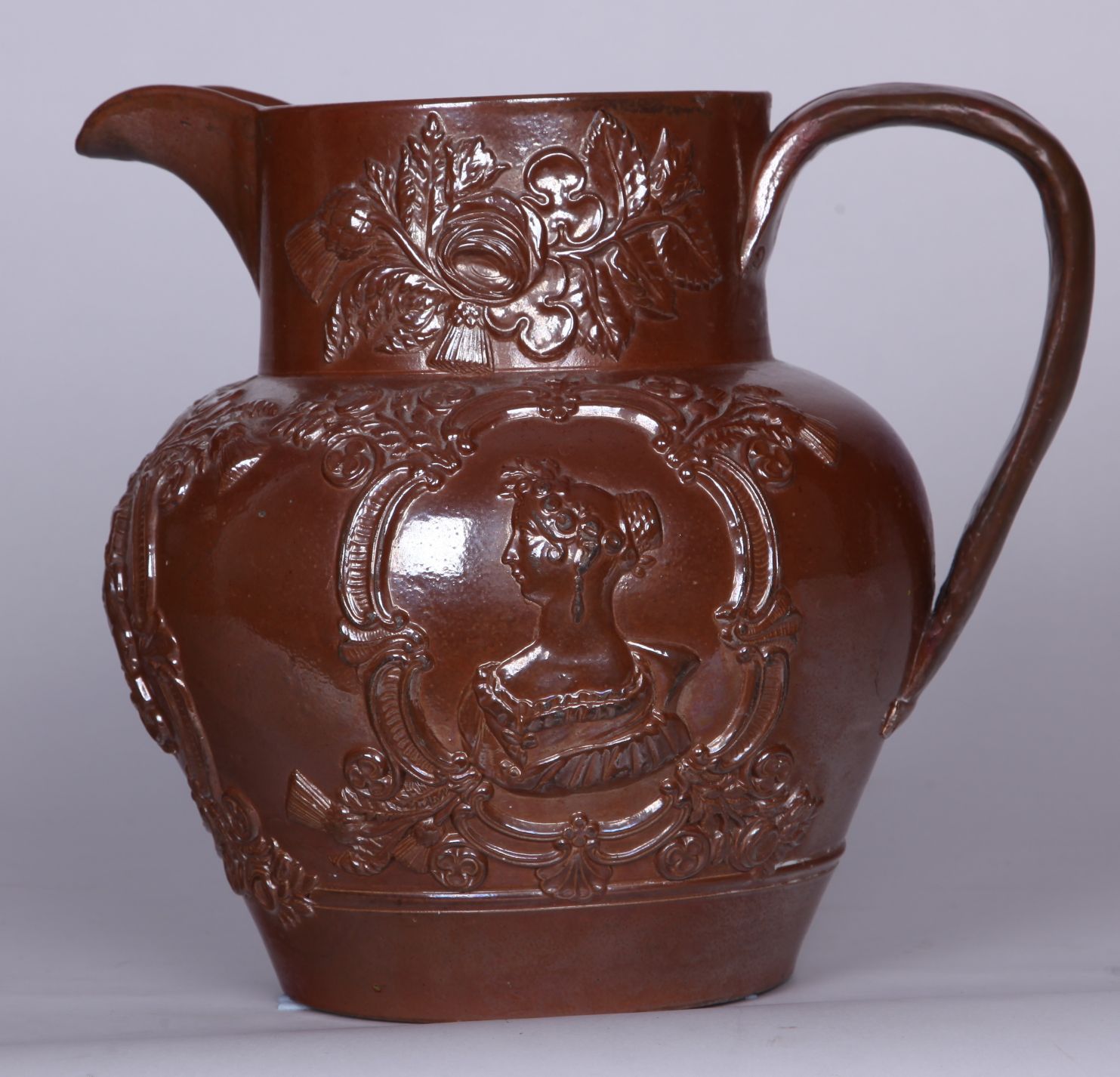 [VICTORIA — Enormous Commemorative Saltglaze Jug | Sophie Dupré Autographs