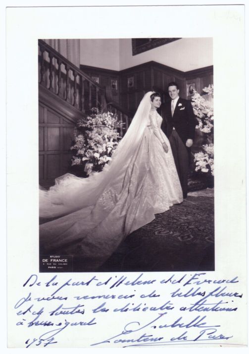 PARIS — Wedding Photograph by 'Studio de France', signed  & inscribed in French | Sophie Dupré Autographs