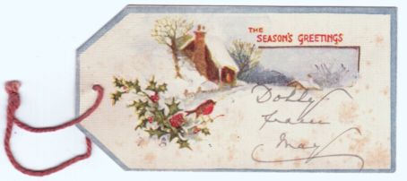MARY — Christmas gift tag inscribed Dolly from May | Sophie Dupré Autographs