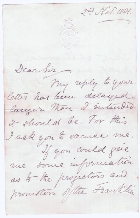 TYNDALL — Autograph Letter Signed to an unnamed correspondent | Sophie Dupré Autographs