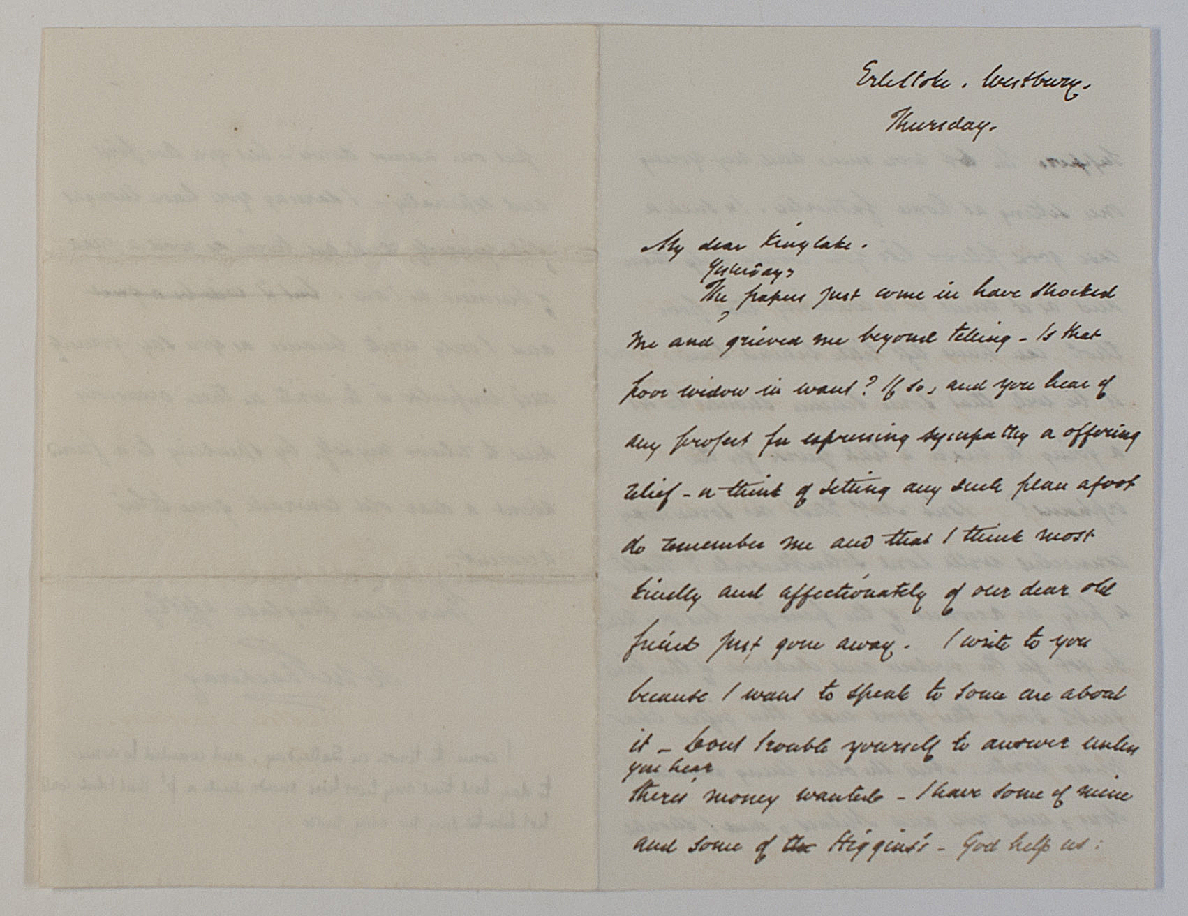 THACKERAY — Exceptional Autograph Letter Signed to 'My dear Kinglake', in his sloping hand | Sophie Dupré Autographs