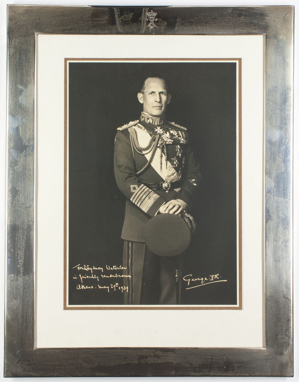 GEORGE II — Presentation photo signed as King and inscribed | Sophie Dupré Autographs