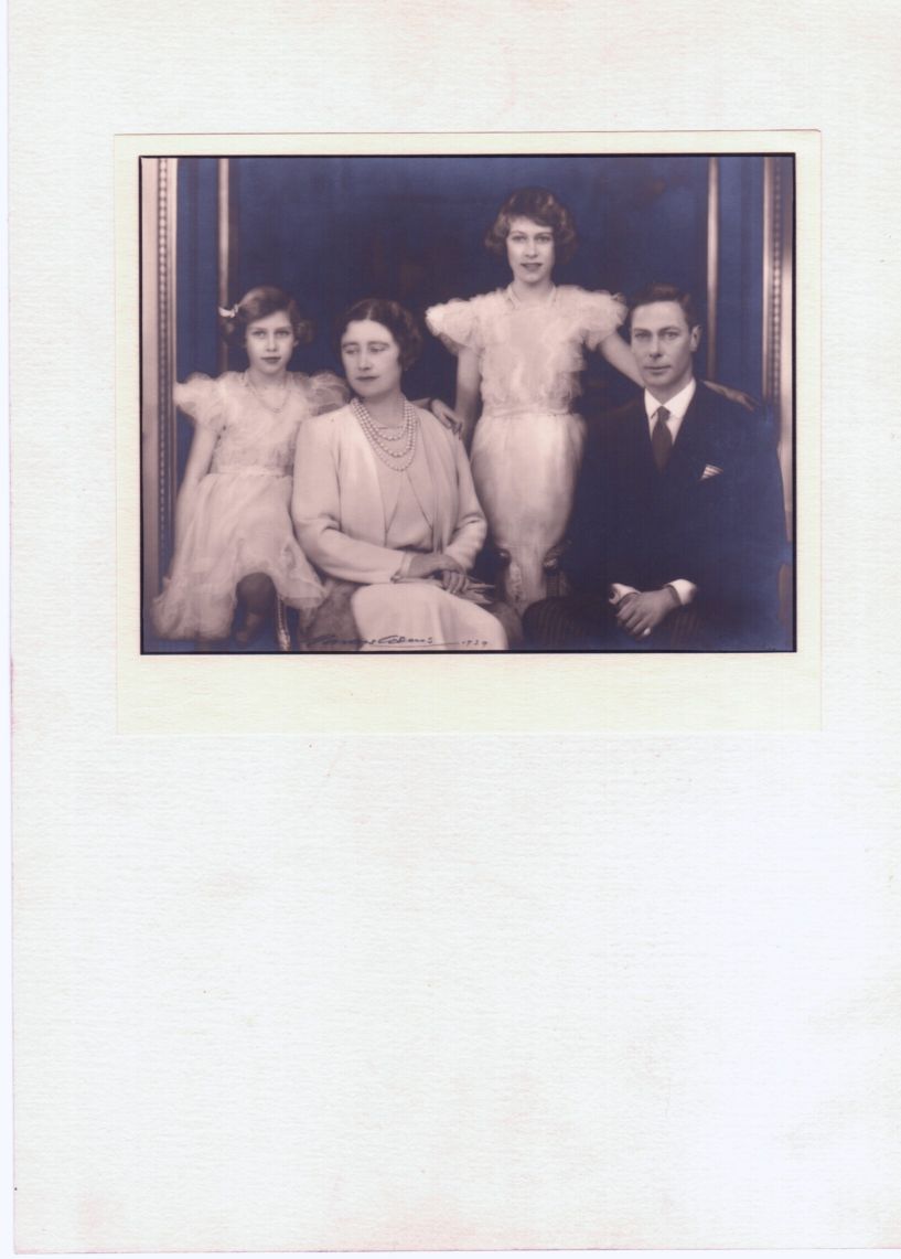 [GEORGE VI — Beautiful unsigned Group Portrait Photograph by Marcus Adams, signed and dated in pencil by the photographer | Sophie Dupré Autographs