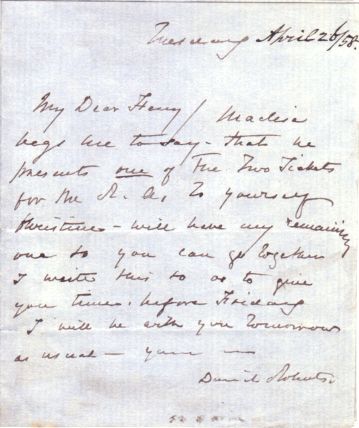 ROBERTS — Fine Autograph Letter signed to My dear  Harry, | Sophie Dupré Autographs