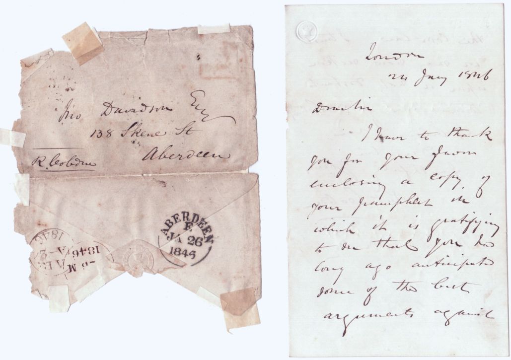 COBDEN — Fine Autograph Letter Signed to John Davidson in Aberdeen | Sophie Dupré Autographs