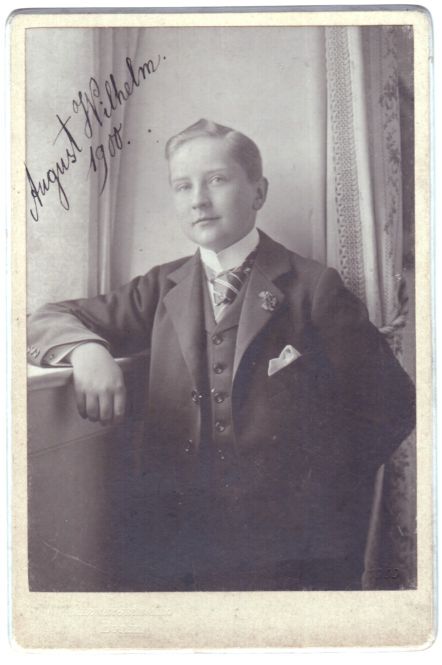 AUGUST WILHELM — Charming Cabinet Photograph signed and dated | Sophie Dupré Autographs
