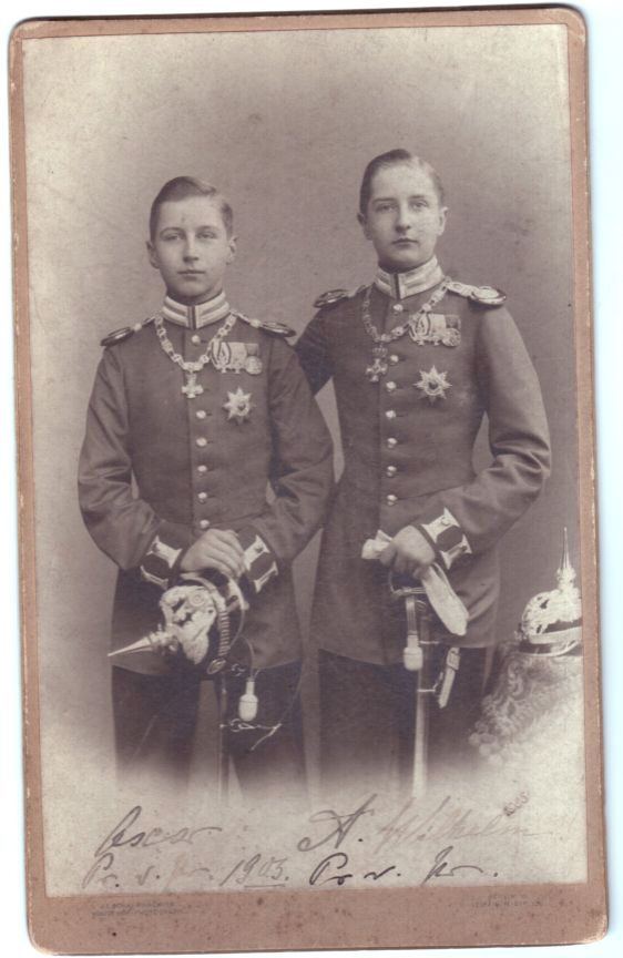 AUGUSTE VICTORIA — Fine Imperial Cabinet Photograph by J. C. Schaarwächter, identified by their mother under the image and dated | Sophie Dupré Autographs