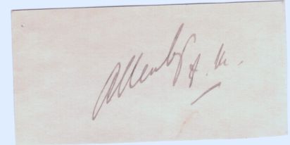 ALLENBY — Fine signature on card | Sophie Dupré Autographs