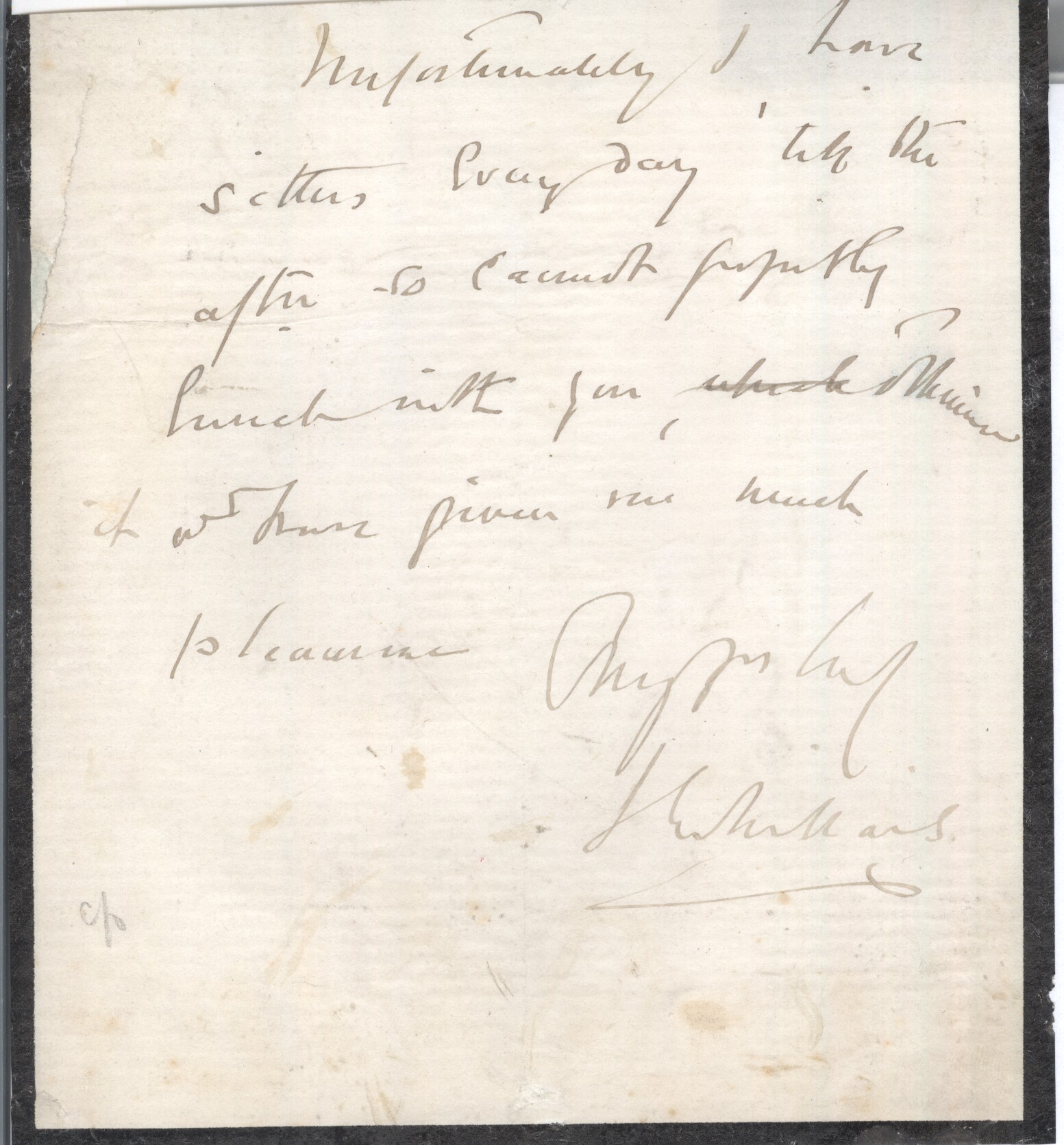 MILLAIS — Incomplete  autograph letter signed to an unnamed correspondent | Sophie Dupré Autographs