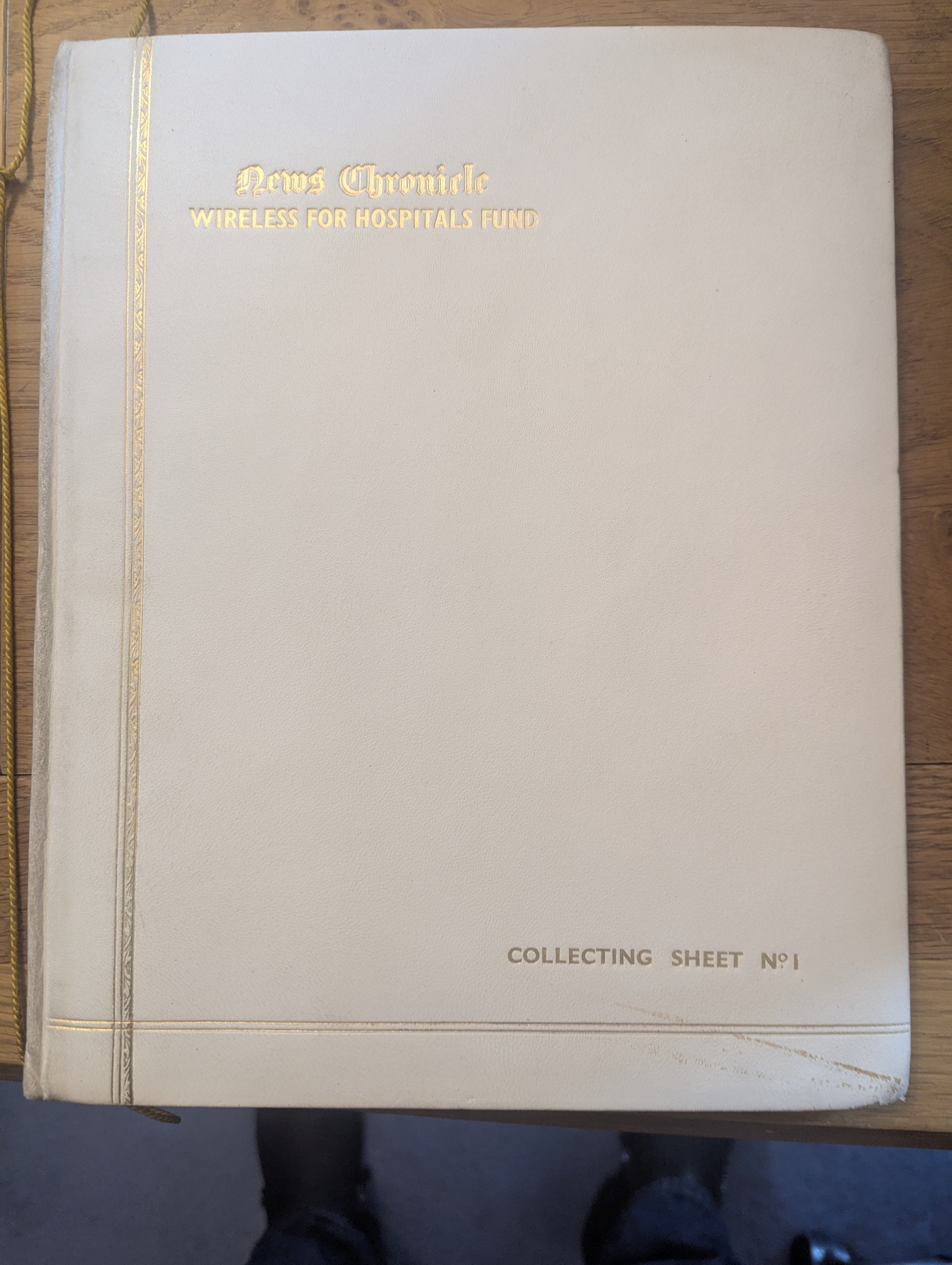 MARCONI — Presentation binder for the Collection Sheet for the News Chronicle Wireless for Hospitals Fund | Sophie Dupré Autographs