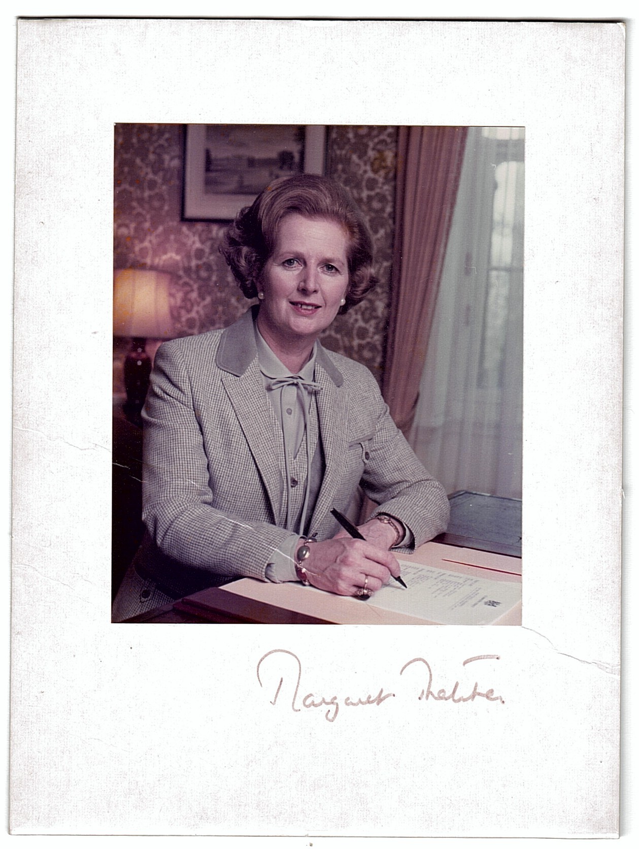 THATCHER — Fine Early coloured Portrait Photograph signed on the mount, | Sophie Dupré Autographs