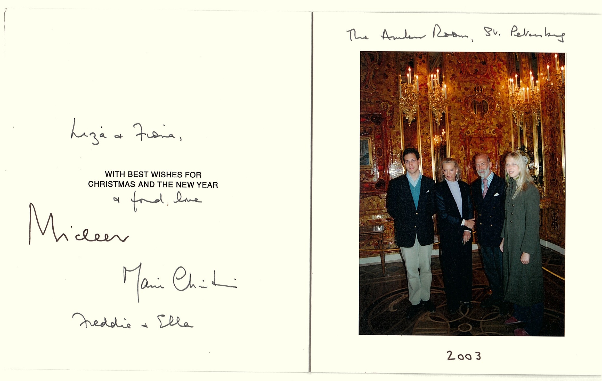 MICHAEL — Fine Christmas Card signed by both, | Sophie Dupré Autographs