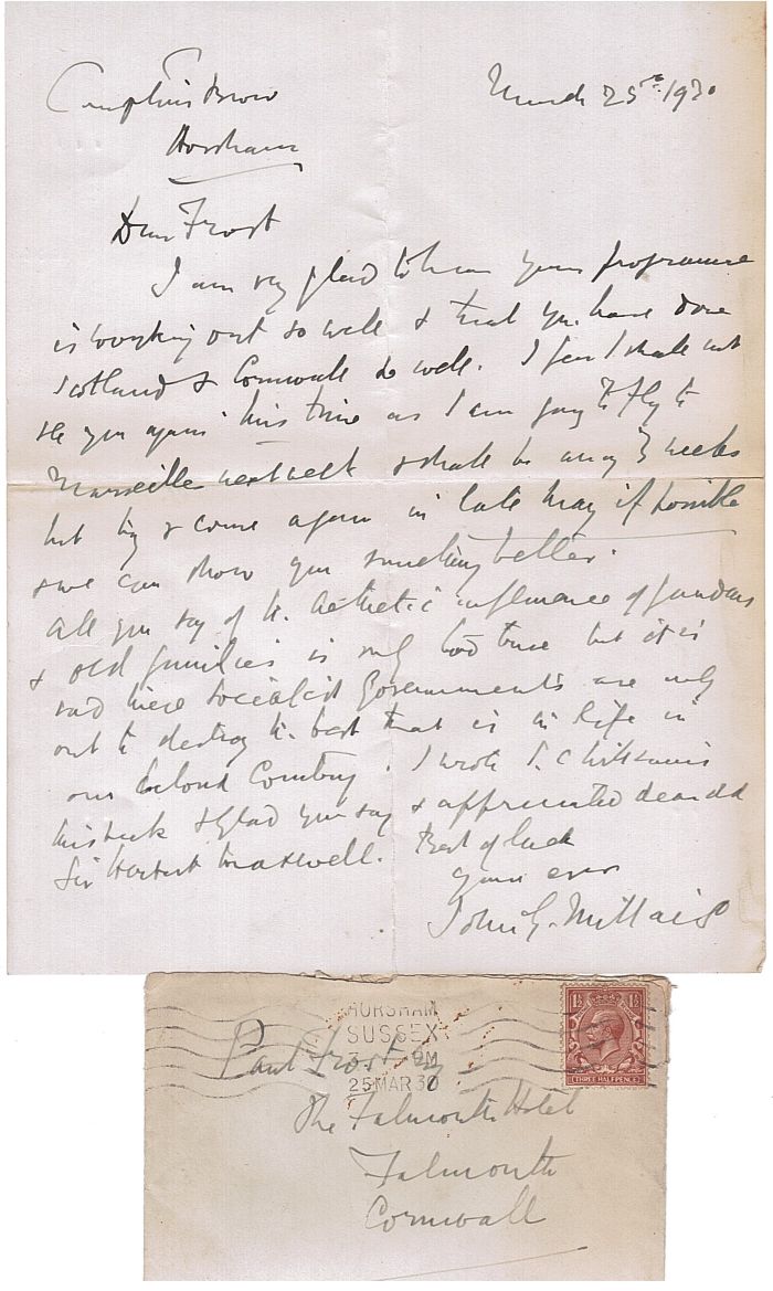 MILLAIS — Autograph Letter signed to Paul Frost | Sophie Dupré Autographs