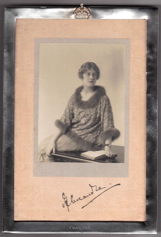 ALEXANDRA — Fine photo by Alex Corbett signed on the mount, | Sophie Dupré Autographs