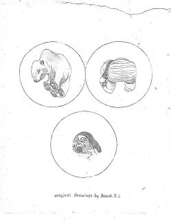 HASSALL — Three skilful and amusing Vignette Drawings in Pencil, | Sophie Dupré Autographs
