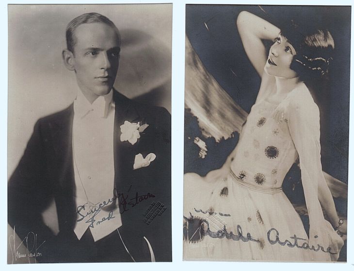 ASTAIRE — Fine pair of vintage postcard photos, each signed, his inscribed 'Sincerely' | Sophie Dupré Autographs