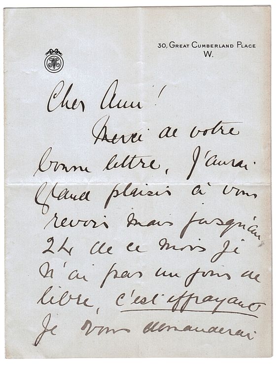 MELBA — Fine Autograph letter signed in French with translation to an unnamed correspondent | Sophie Dupré Autographs