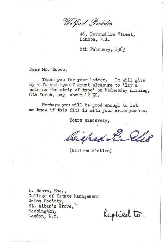 PICKLES — Typed Letter Signed to Mr Reeve | Sophie Dupré Autographs
