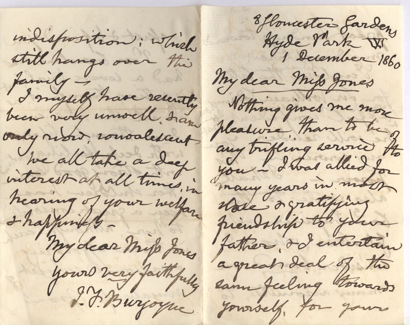 BURGOYNE — Autograph Letter Signed to 'My dear Miss Jones' | Sophie Dupré Autographs